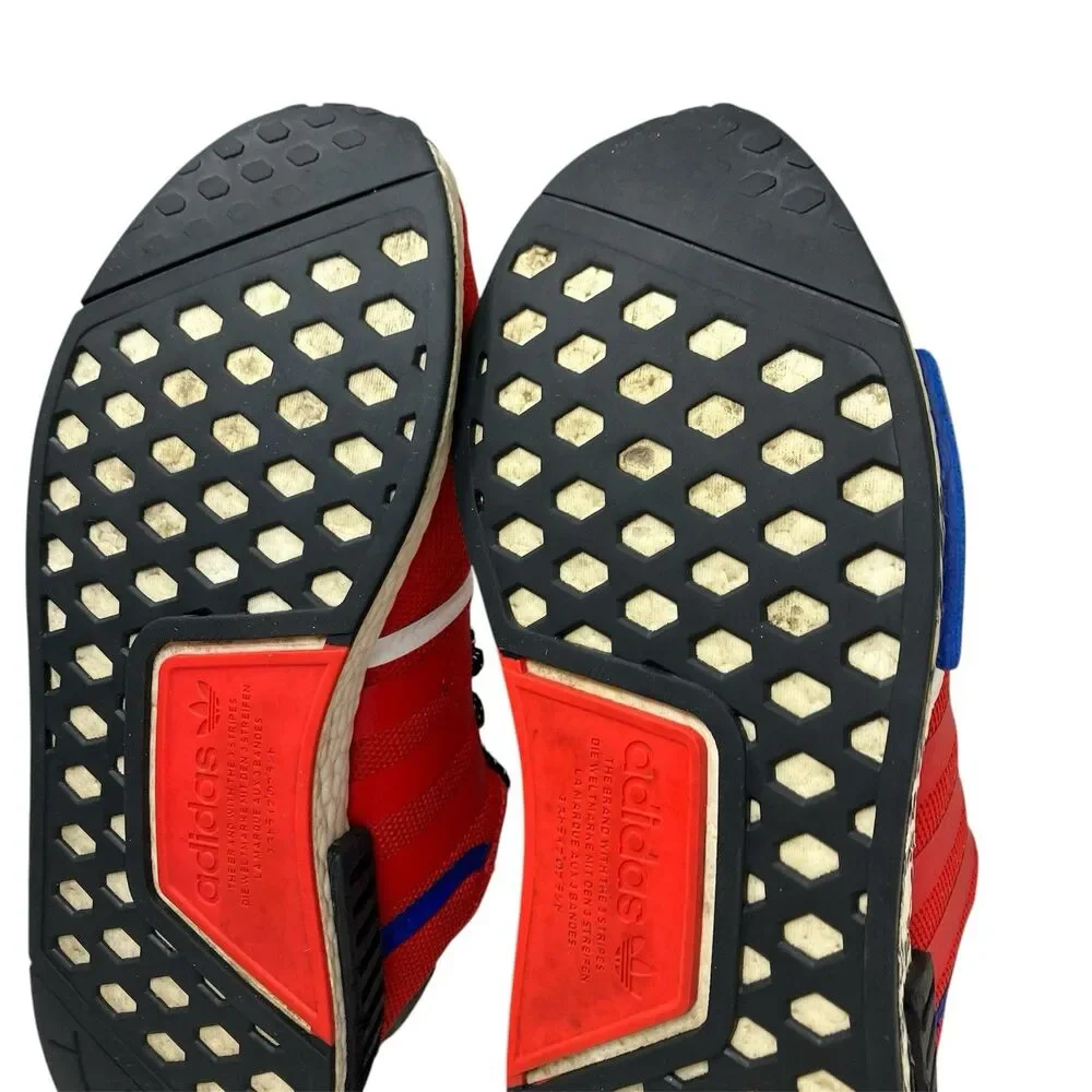 Adidas Sneakers Mens 10 Red‎ Black NMD R1 Boost Running FV5214 *Insoles Missing*